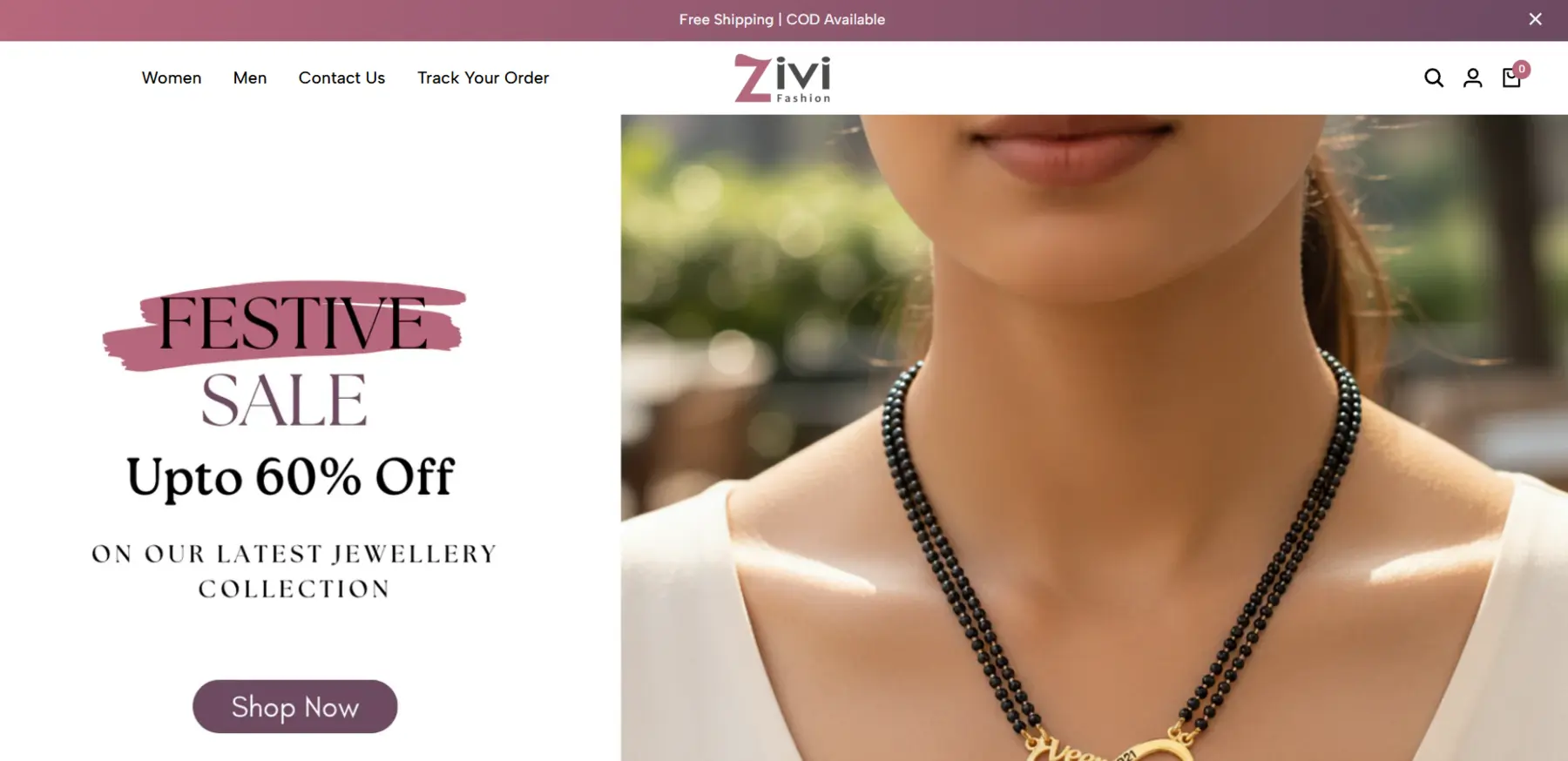 Zivi Fashion ecommerce website